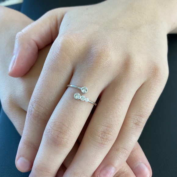 Sale $12! Sterling Silver Adjustable Cz Ring - Picture 3 of 16